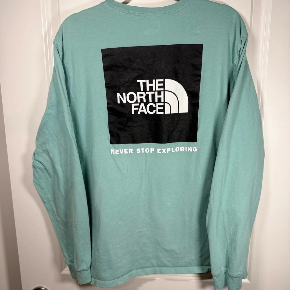 The North Face Seafoam Blue Mens Long Sleeve T-Shirt Size Large